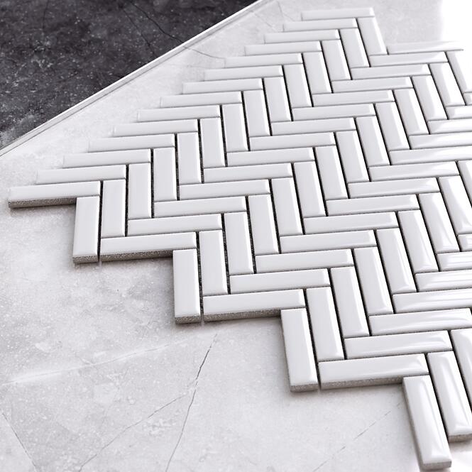 Mozaika Mini Chevron White Gloss 27/28,2