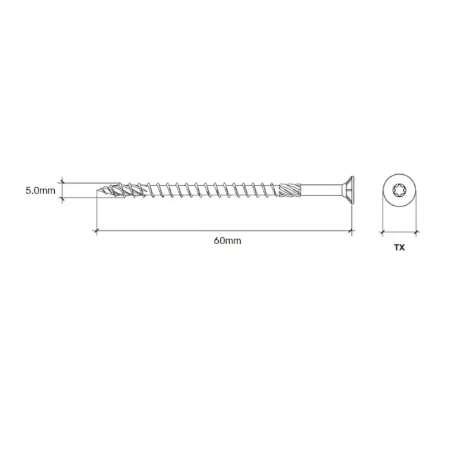 Konštrukčná Skrutka Master So Zápustnou Hlavou Torx 5.0×60 L40