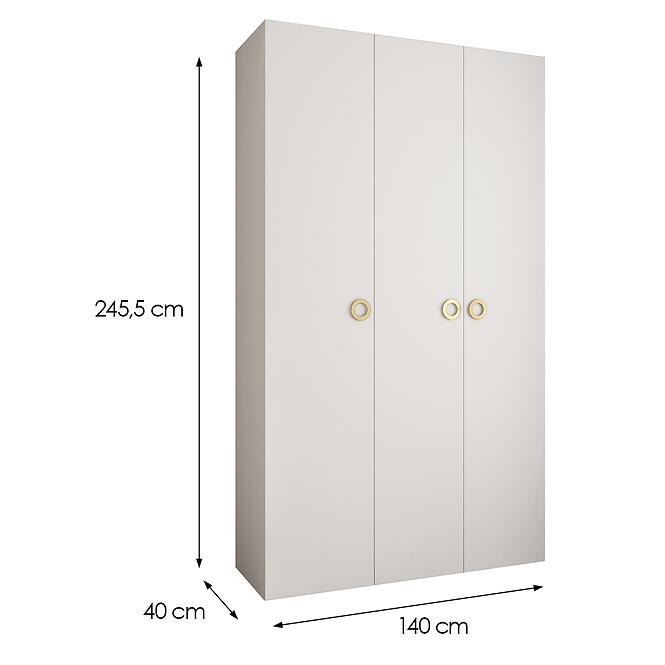 Skriňa Como 1-140 (40) biela/zlatá