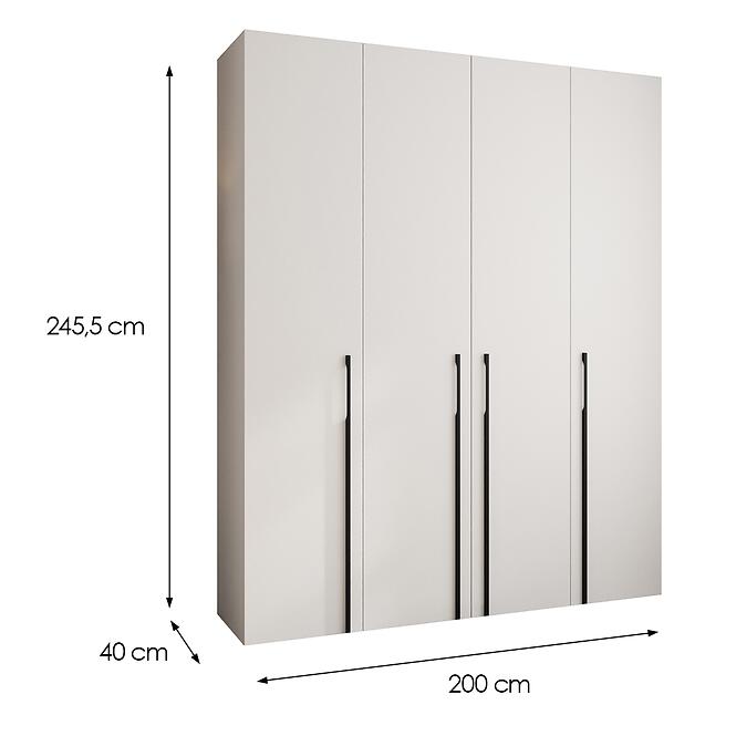 Skriňa Como 3-200 (40) biela/čierna,2
