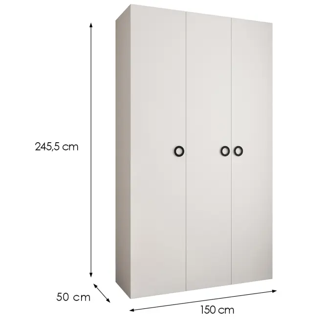 Skriňa Como 1-150 (50) biela/čierna,2