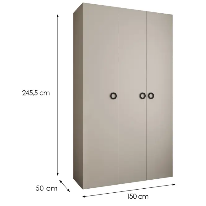Skriňa Como 1-150 (50) kašmír/čierna