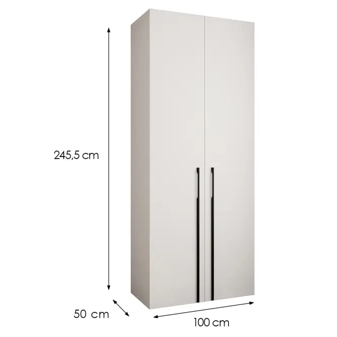 Skriňa Como 3-100 (50) biela/čierna