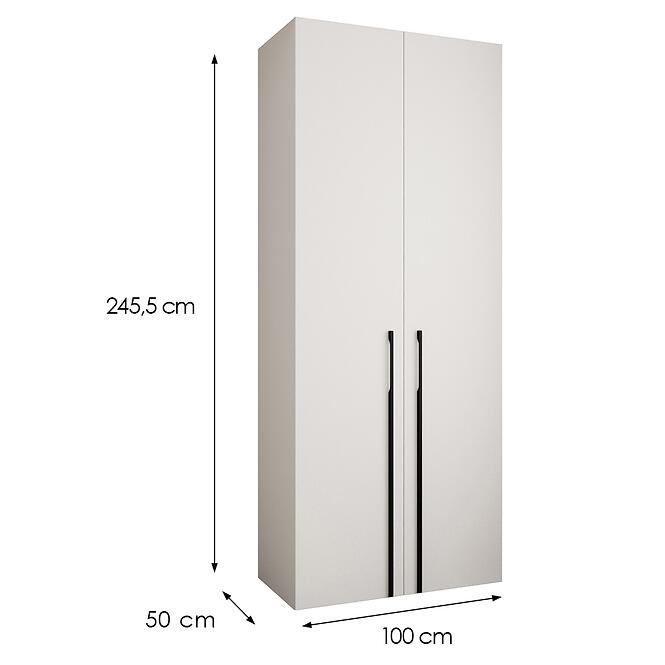 Skriňa Como 3-100 (50) biela/čierna,2