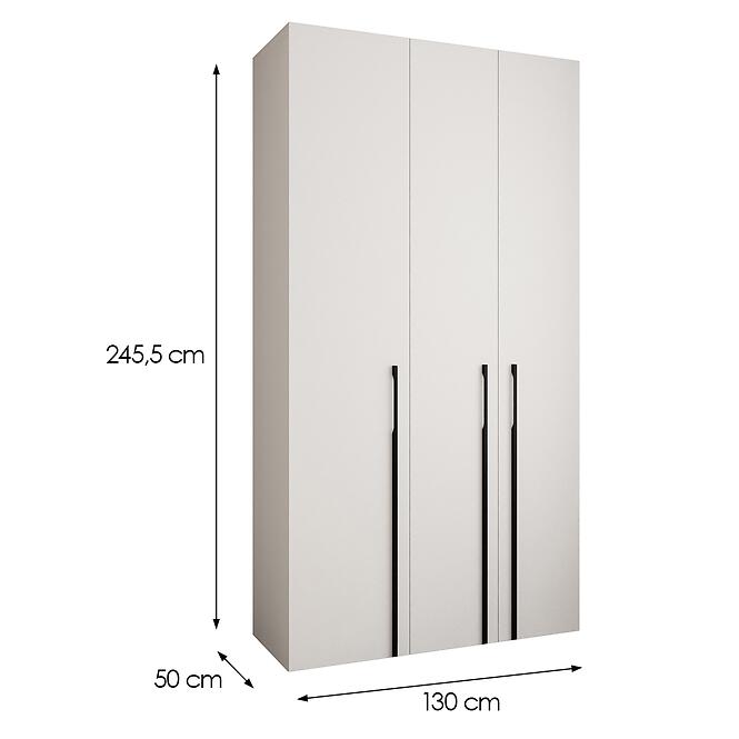 Skriňa Como 3-130 (50) biela/čierna