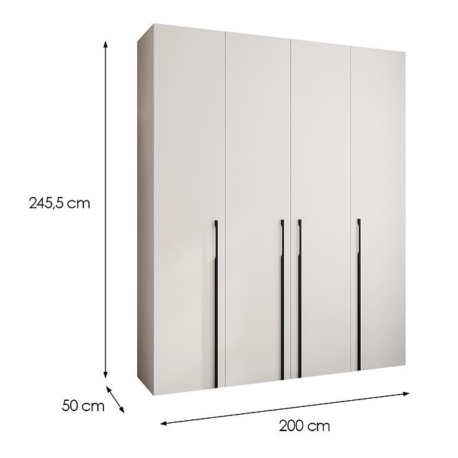 Skriňa Como 3-200 (50) biela/čierna