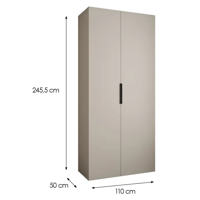 Skriňa Como 4-110 (50) kašmír/čierna