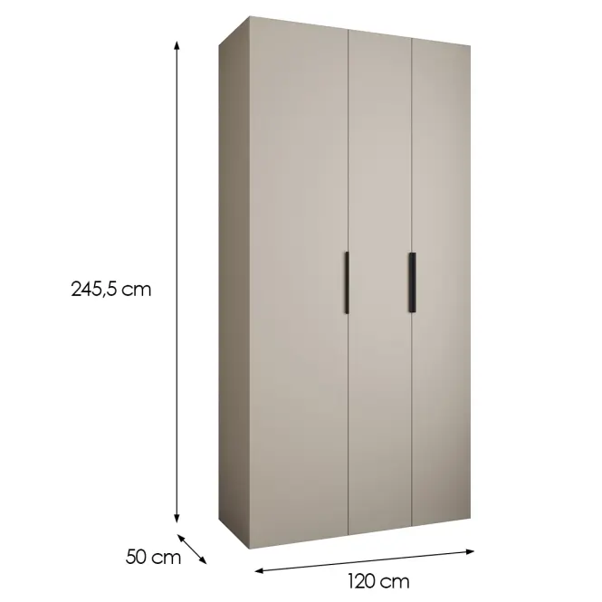 Skriňa Como 4-120 (50) kašmír/čierna