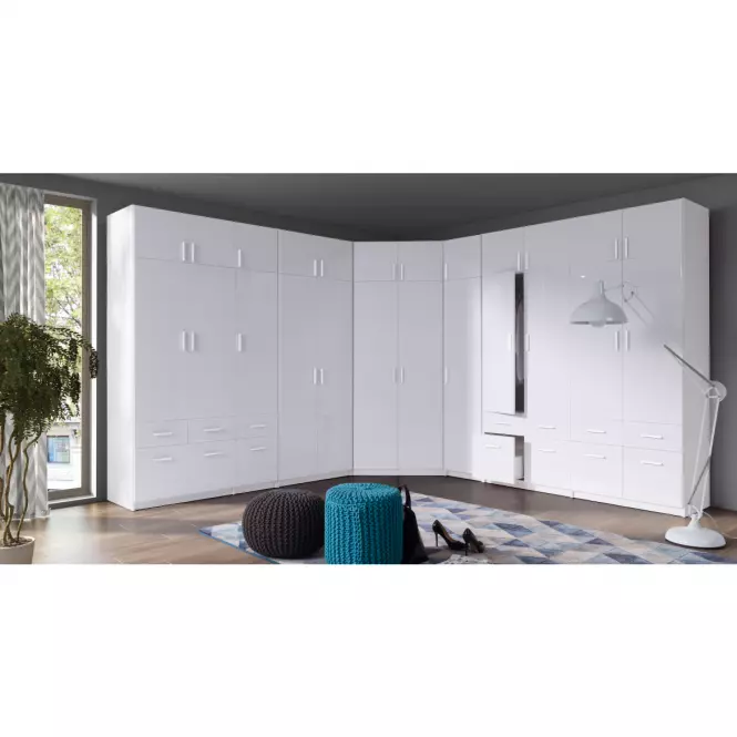 Skriňa  Snow 04 136 cm lesklá/biela alpská,4