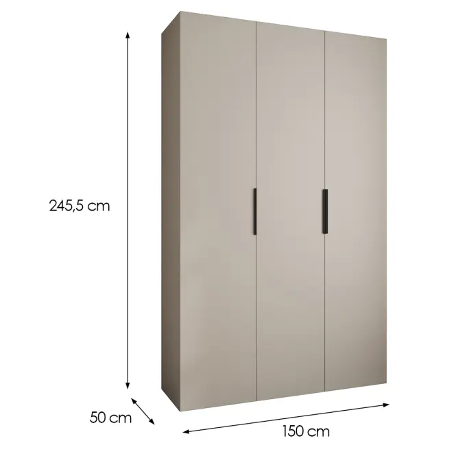 Skriňa Como 4-150 (50) kašmír/čierna