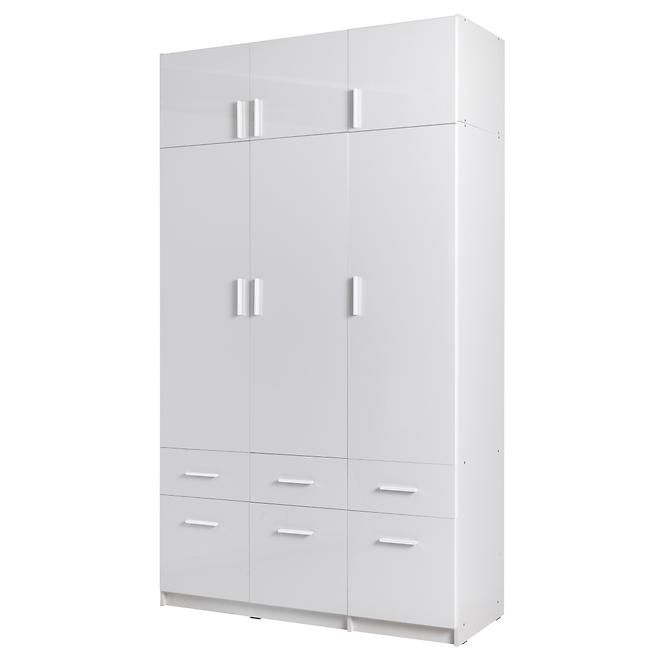 Nadstavec na skriňu Snow 04a 136 cm  lesklá/biela alpská,5