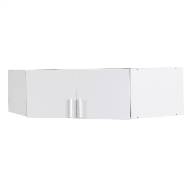 Nadstavec na rohovú skriňu 117 cm lesklá/biela alpská Snow 06a