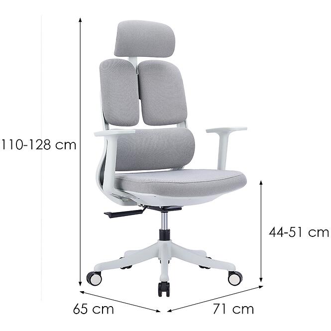 Kancelárske kreslo AVOR 13115 šedá/biela