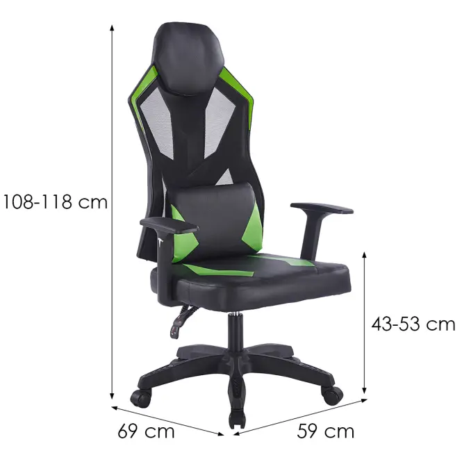 Kancelárske kreslo THORNE 13117 čierna/zelená