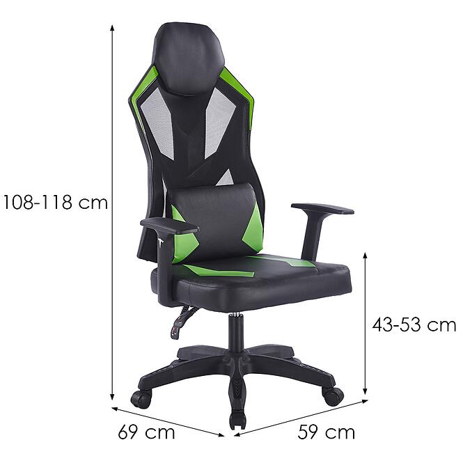 Kancelárske kreslo THORNE 13117 čierna/zelená