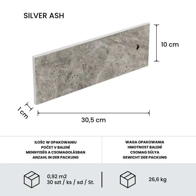 Prírodný obkladový kameň Trawertyn Silver ASH