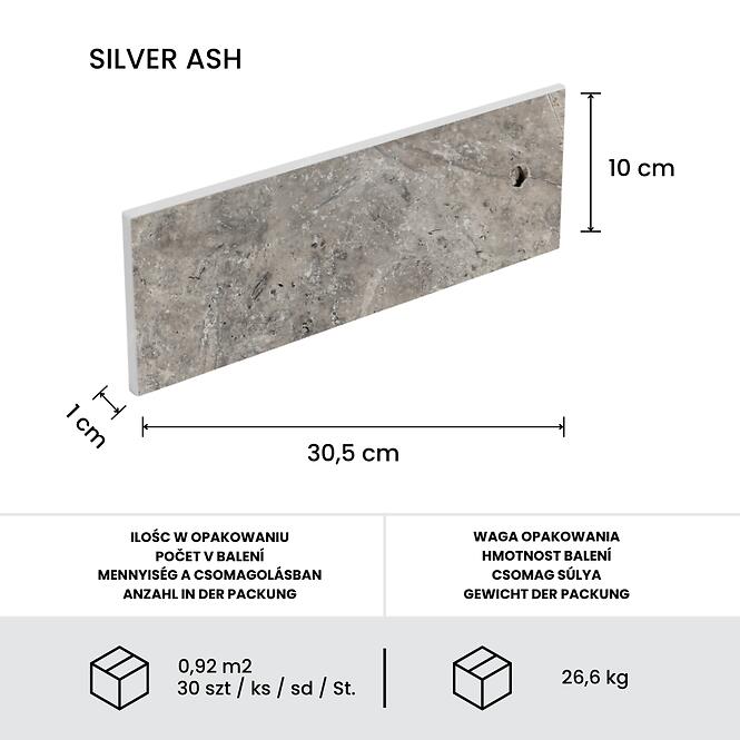 Prírodný obkladový kameň Trawertyn Silver ASH