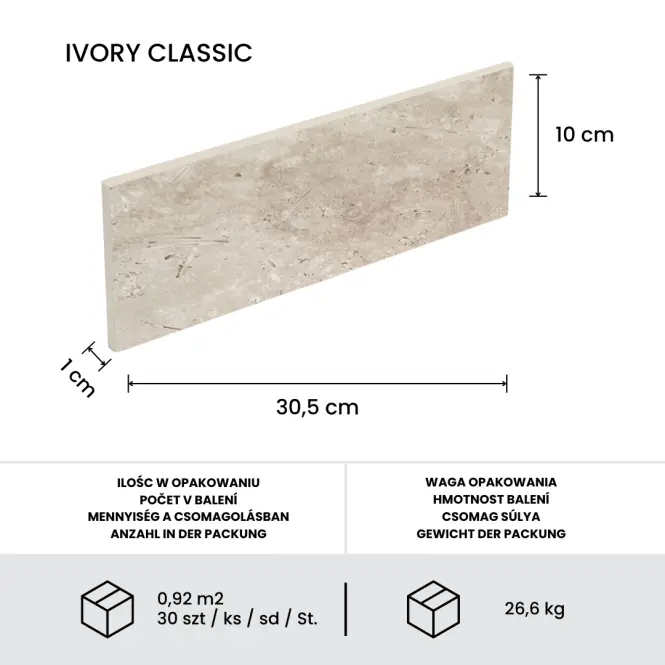 Prírodný obkladový kameň Trawertyn Ivory Classic