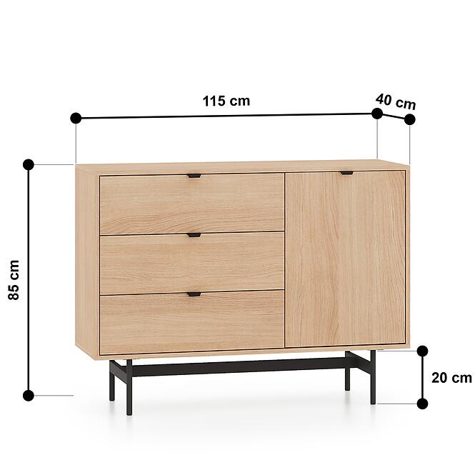 Komoda 04 Reynos Dąb Mavelie,2