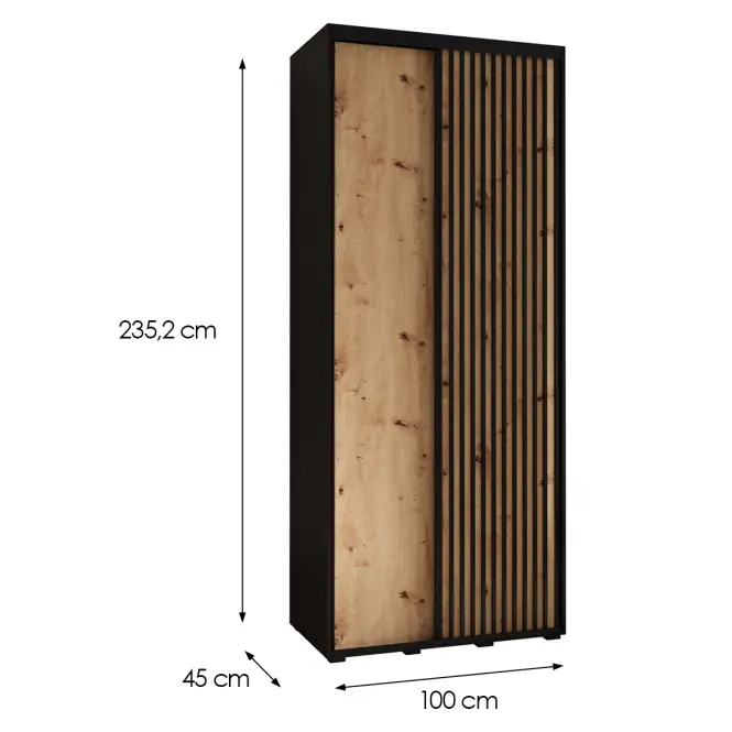 Skriňa Lanko 1-100 (45) čierna/artisan