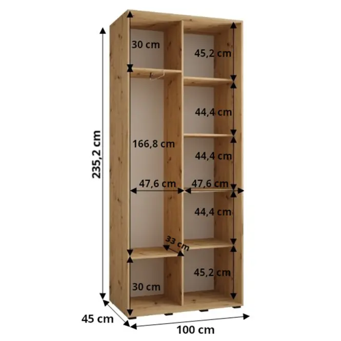 Skriňa Lanko 1-100 (45) čierna/artisan
