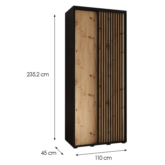 Skriňa Lanko 1-110 (45) čierna/artisan
