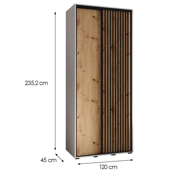 Skriňa Lanko 1-120 (45) biela/artisan