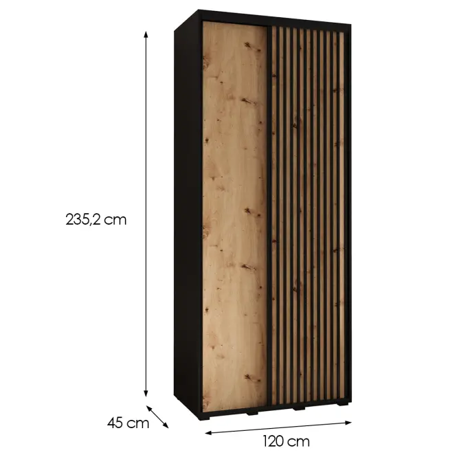 Skriňa Lanko 1-120 (45) čierna/artisan