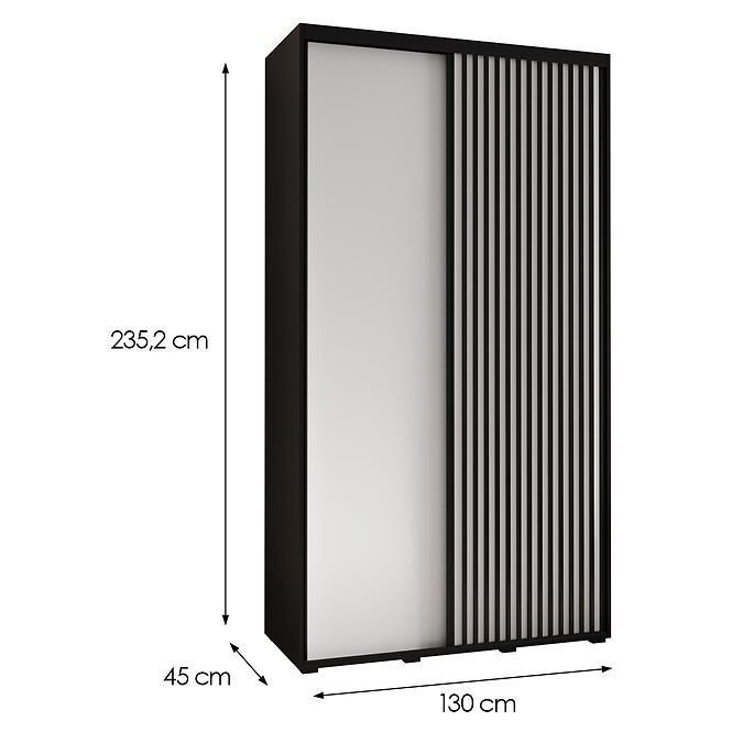 Skriňa Lanko 1-130 (45) čierna/biela,2