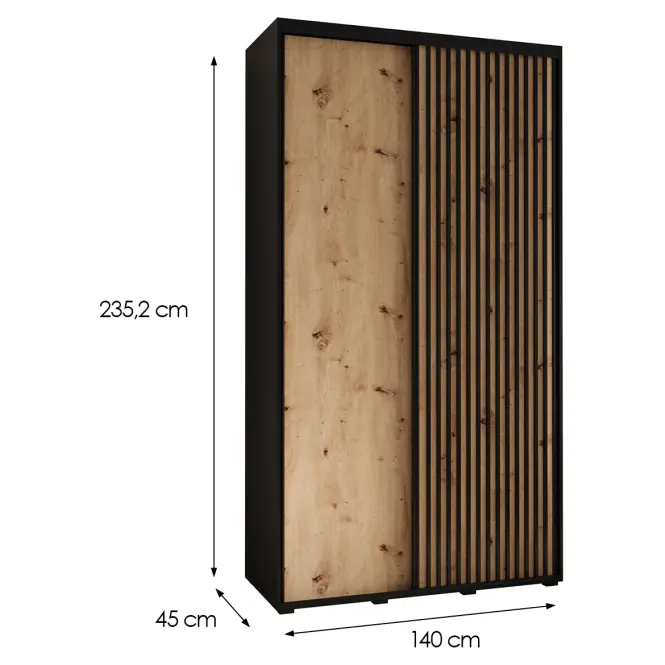 Skriňa Lanko 1-140 (45) čierna/artisan