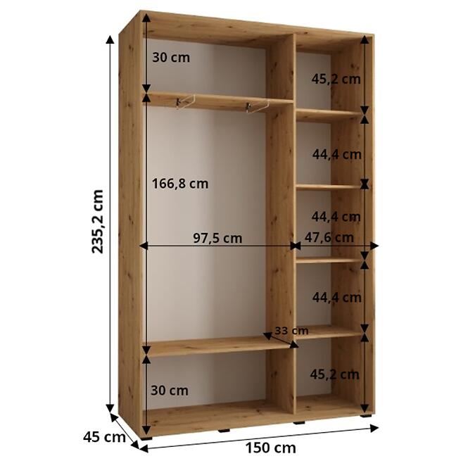 Skriňa Lanko 1-150 (45) čierna,3