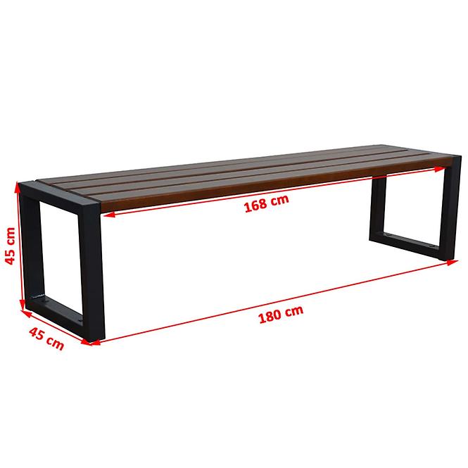 Moderná lavica bez operadla palisander,2