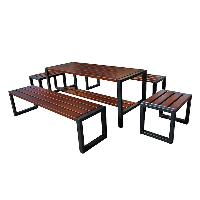 Moderná lavica bez operadla palisander,8