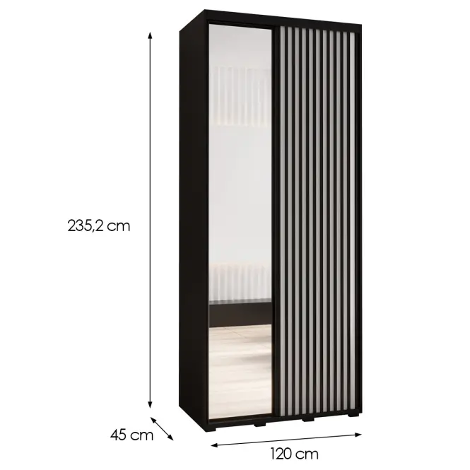 Skriňa Lanko 2-120 (45) čierna/biela,2