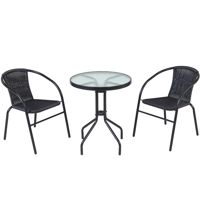 Technoratanová stolička Bistro čierna