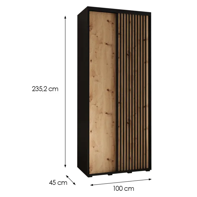 Skriňa Lanko 1-100 (60) čierna/artisan