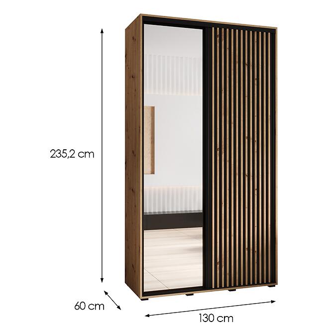 Skriňa Lanko 2-130 (60) artisan/čierna