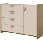 Komoda Lexi 9 Cremona/Macadamia/Ružová