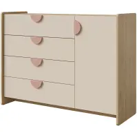 Komoda Lexi 9 Cremona/Macadamia/Ružová