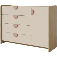 Komoda Lexi 9 Cremona/Macadamia/Ružová