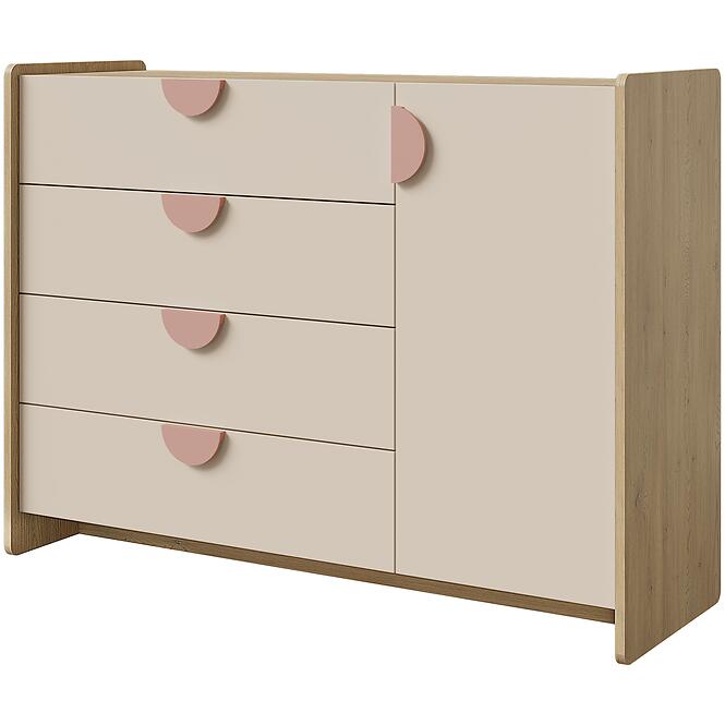 Komoda Lexi 9 Cremona/Macadamia/Ružová