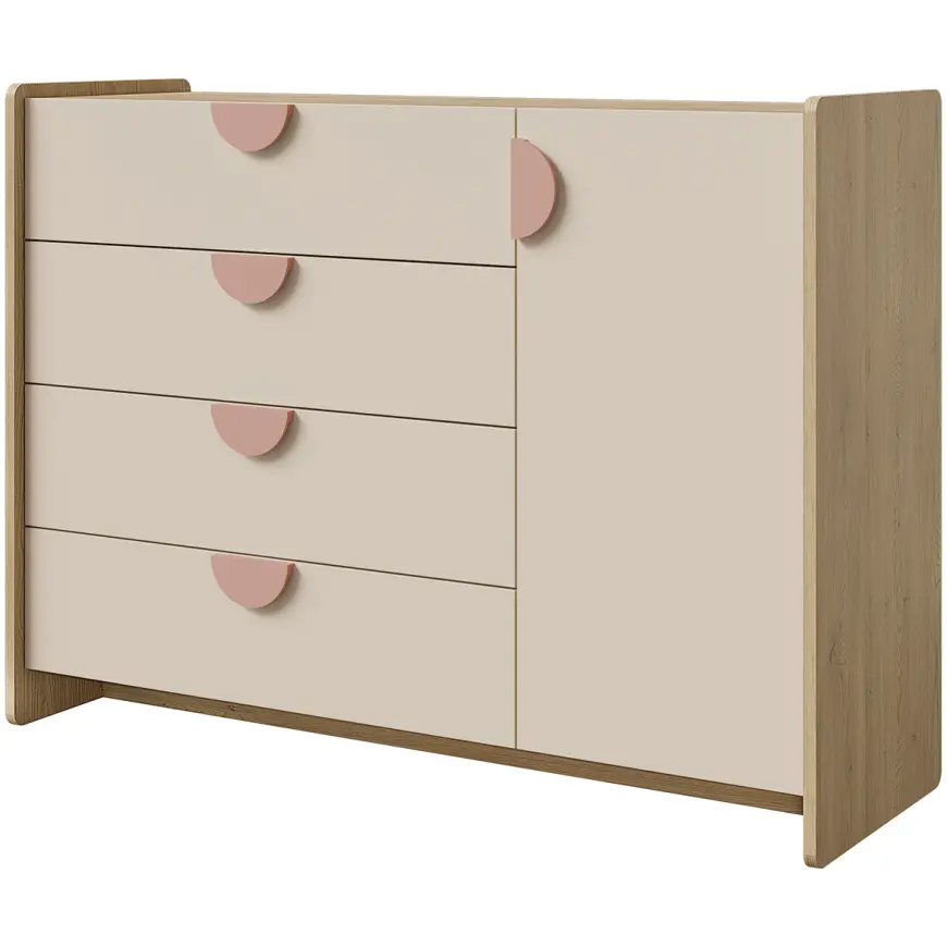 Komoda Lexi 9 Cremona/Macadamia/Ružová