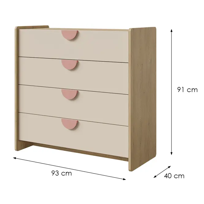 Komoda Lexi 10 Cremona/Macadamia/Ružová
