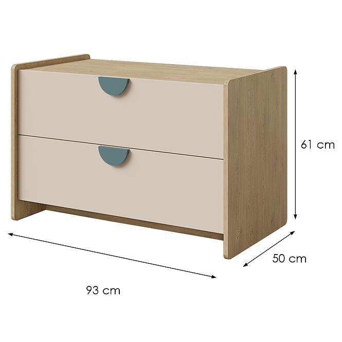 Komoda Lexi 11 Cremona/Macadamia/Morská,2