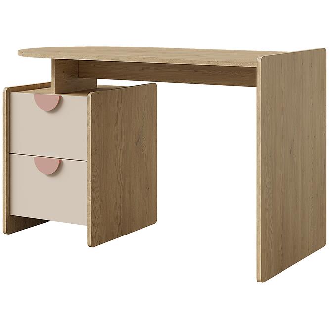 Písací stôl Lexi 12l/P Cremona/Macadamia/Ružová,3