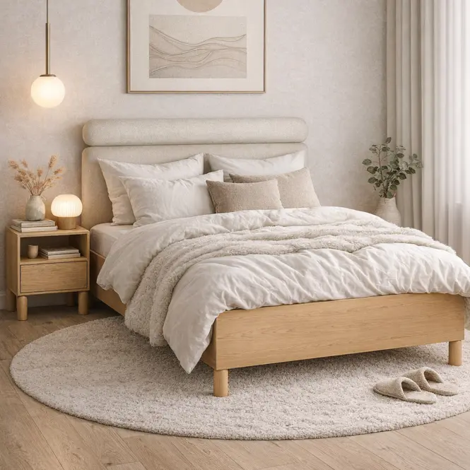 Posteľ 140/200 Sanden S12 Bookmatch Hustý rám