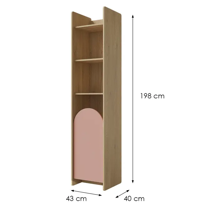 Regál Lexi 3l cremona/Macadamia/Ružová