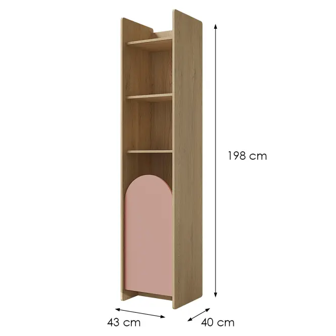 Regál Lexi 3p Cremona/Macadamia/Ružová