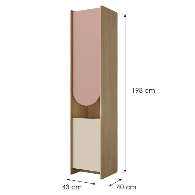 Regál Lexi 4l Cremona/Macadamia/Ružová