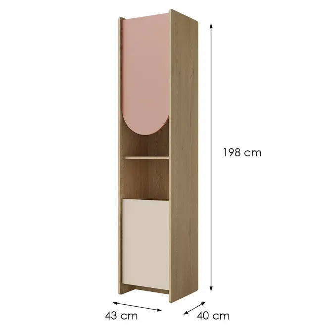 Regál Lexi 5l Cremona/Macadamia/Ružová